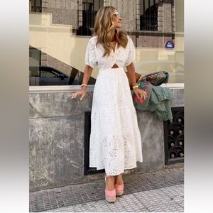 Zara White Midi Dress